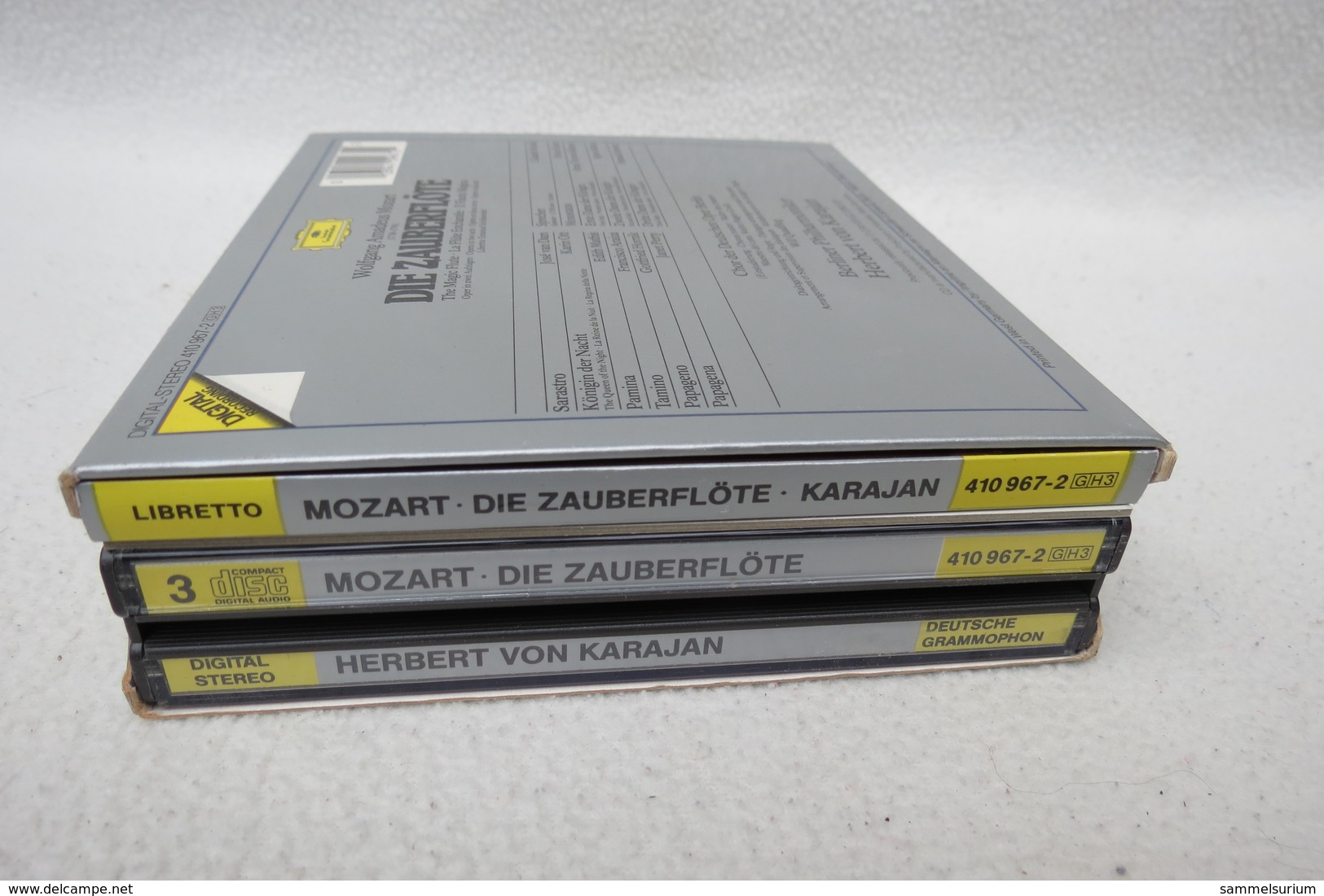 3 CDs "Wolfgang Amadeus Mozart" Zauberflöte (The Magic Flute) Berliner Philharmoniker, Herbert Von Karajan - Klassik