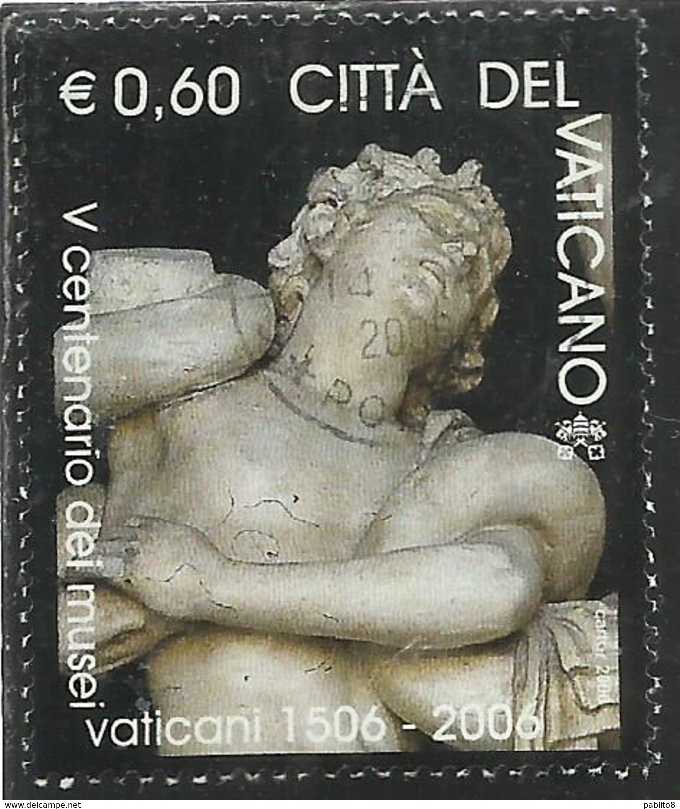 VATICANO VATICAN VATIKAN 2006 MUSEI VATICANI LACOONTE &euro; 0,60 USATA USED OBLITERE´ - Usados