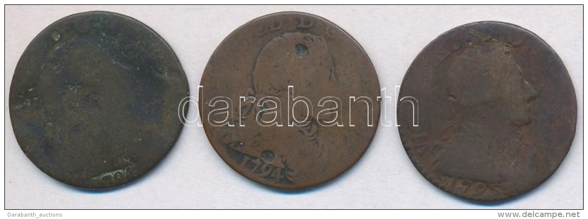 Olasz &Aacute;llamok / Szard&iacute;nia 1794-1795. 5S Cu (3x) T:3,3-
Italian States / Sardinia 1794-1795. 5 Sol Cu... - Non Classés