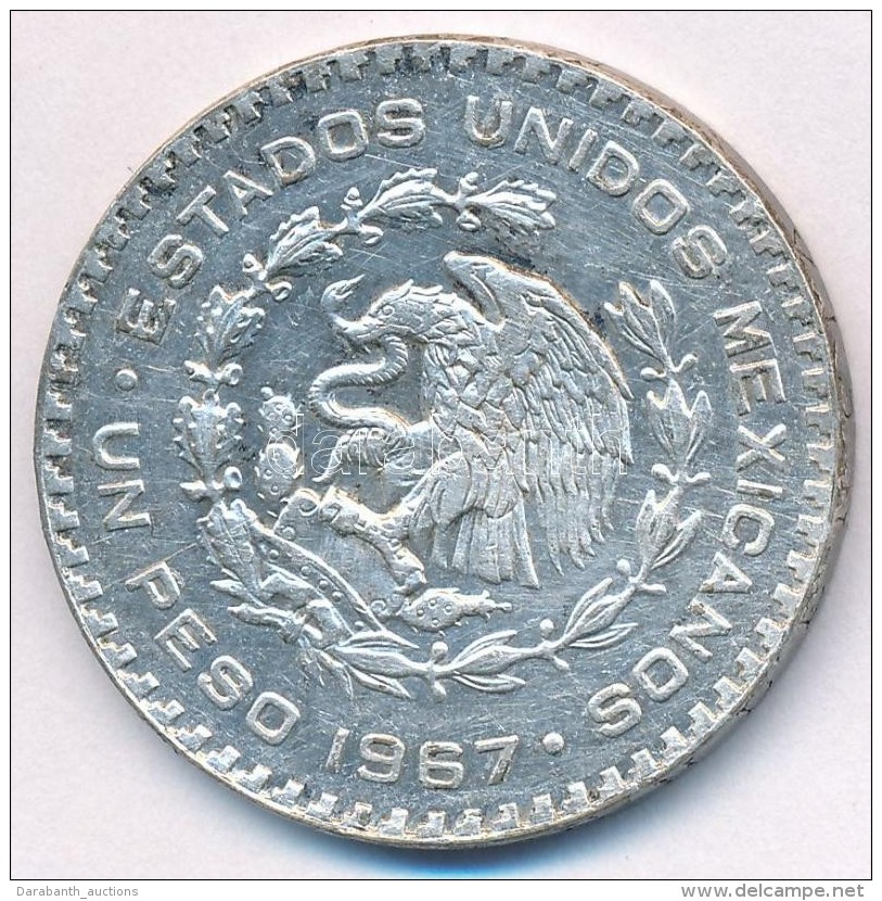 Mexik&oacute; 1967. 1P Ag 'F&uuml;ggetlens&eacute;g' T:2
Mexico 1967. 1 Peso Ag 'Independence' C:XF - Non Classés