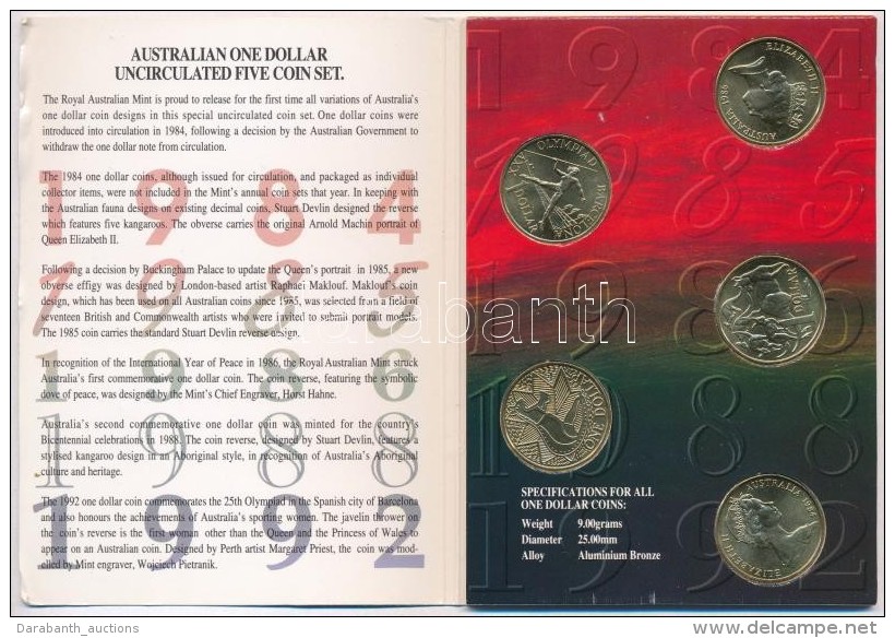 Ausztr&aacute;lia 1984-1992. 1$ Al-Br (5xklf) Szett D&iacute;szkiad&aacute;sban T:1
Australia 1984-1992. 1 Dollar... - Non Classés