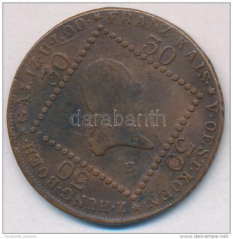 1807B 30kr Cu 'I. Ferenc' T:3 Ph.
Husz&aacute;r: 2036  Unger III.: 1397.a - Non Classés