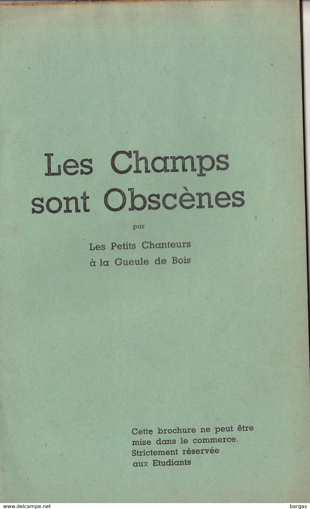 Recueil étudiant étudiants De Chanson Chansons Université De Liège - Andere & Zonder Classificatie