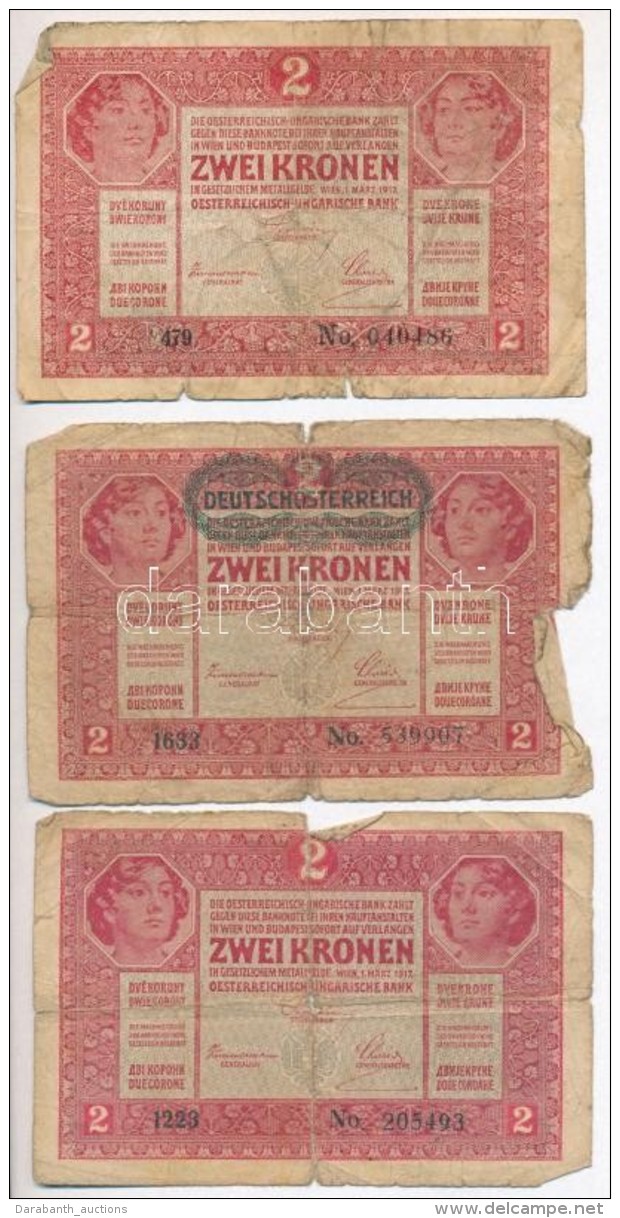 1902-1920. 9db-os Vegyes Magyar Korona Bankjegy T&eacute;tel T:III,III-,IV - Non Classés