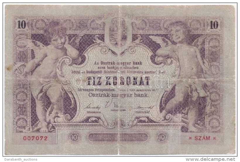 1900. 10K T:III-
Hungary 1900. 10 Korona C:VG 
Adamo K9 - Non Classés
