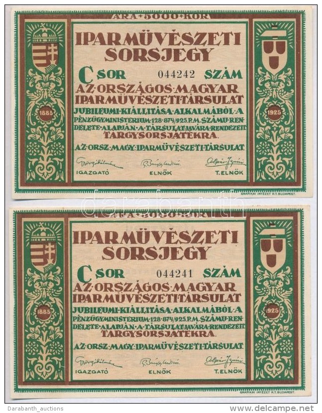 Budapest 1926. 'IparmÅ±v&eacute;szeti Sorsjegy Az Orsz&aacute;gos Magyar IparmÅ±v&eacute;szeti T&aacute;rsulat... - Non Classés