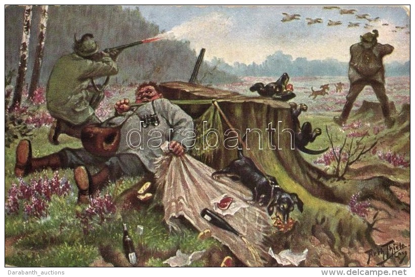 ** T2/T3 Hunting Art Postcard, Nr. 13 S: Arthur Thiele - Non Classés