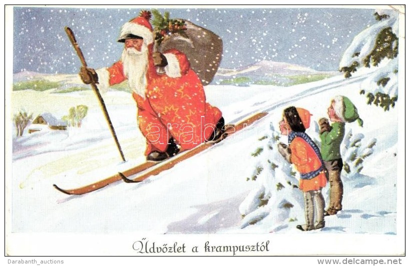 T3/T4 '&Uuml;dv&ouml;zlet A Krampuszt&oacute;l' / Hungarian Christmas Greeting Card, Children, Saint Nicholas... - Non Classés