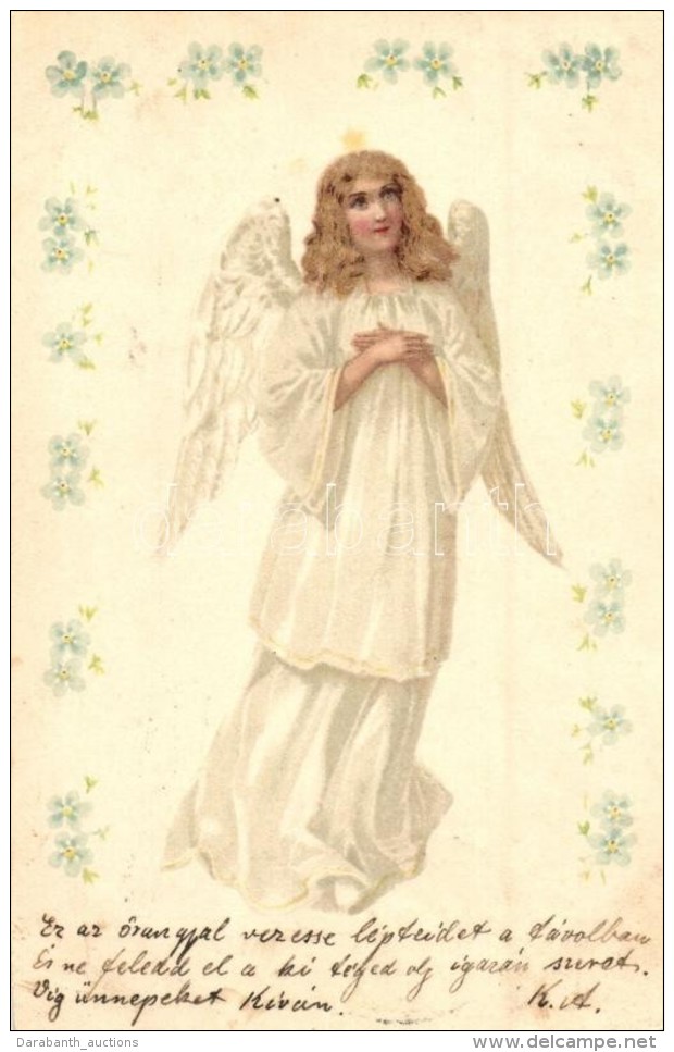 T2/T3 1899 Angel Greeting Card, Litho - Non Classés