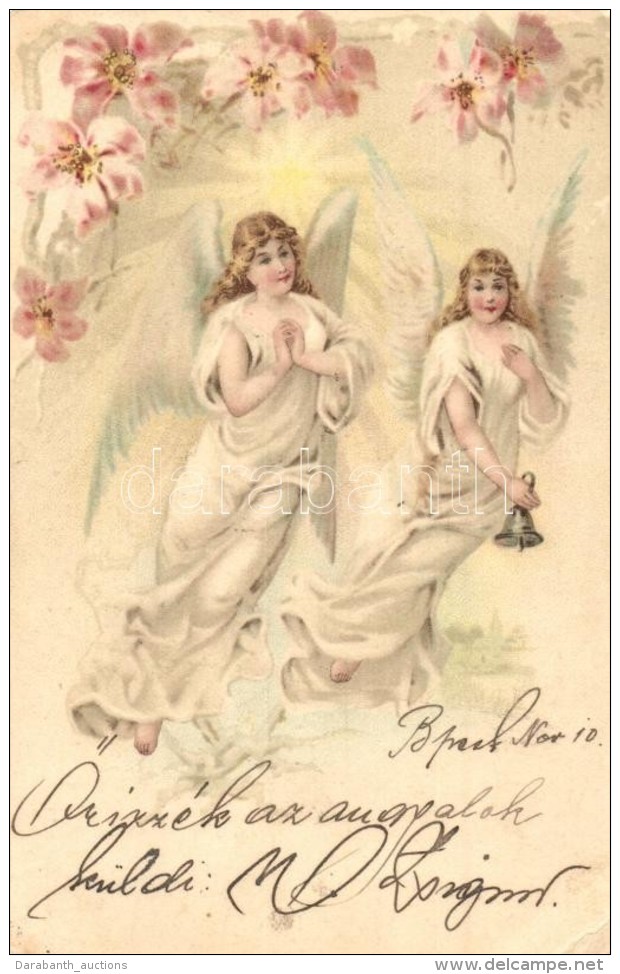 T2/T3 1899 Angels Greeting Card, Litho (EK) - Non Classés