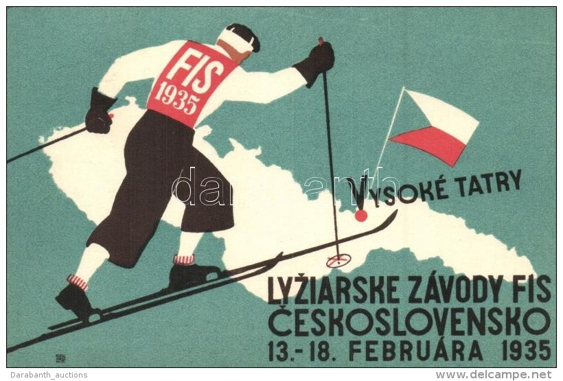 T2 1935 Vysok&eacute; Tatry, Lyziarske Z&aacute;vody FIS, Ceskoslovensko / Ski Race In The Tatra, Advertisement... - Non Classés