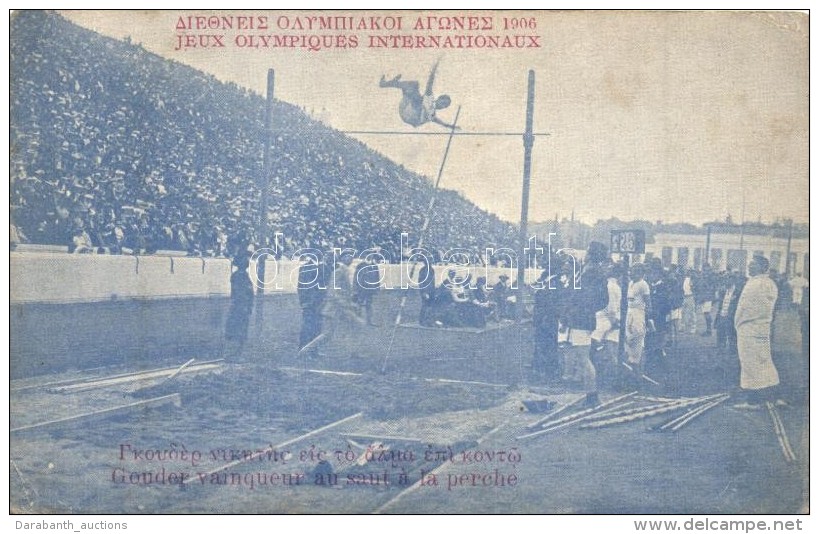 ** T3 1906 Athens, Jeux Olympiques Internationaux, Gouder Vainqueur Au Saut A La Perche / Intercalated Olympic... - Non Classés