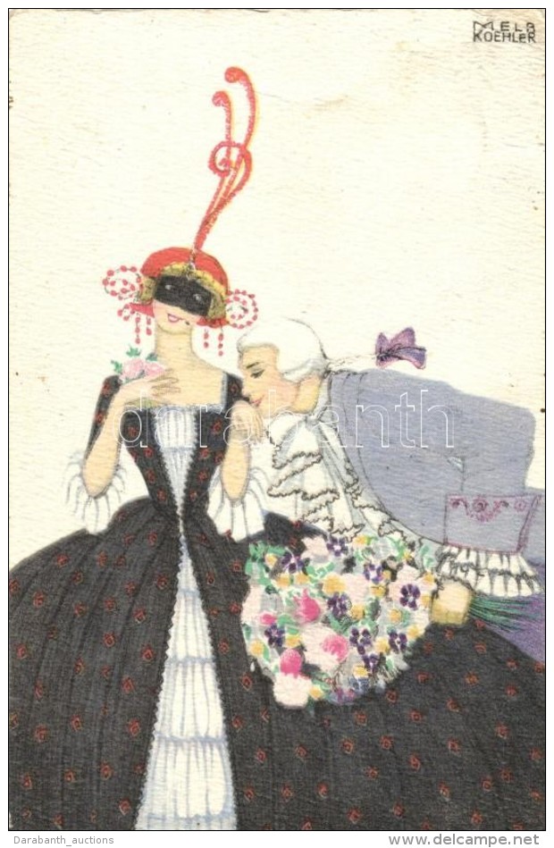 T3 Baroque Ball, Wiener Art Postcard; B.K.W.I. 620-6 S: Mela Koehler (EK) - Non Classés