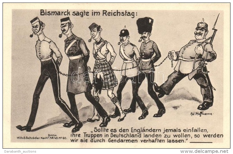 ** T1/T2 Bismarck Sagte Im Reichstag... / German Military Propaganda, Humour S: Ad. Hoffmann - Non Classés