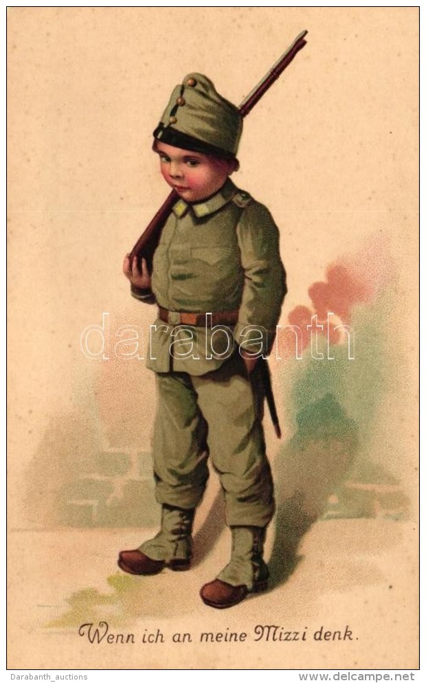 ** T1/T2 Wenn Ich An Meine Mizzi Denk / Austrian Boy Soldier, Litho - Non Classés