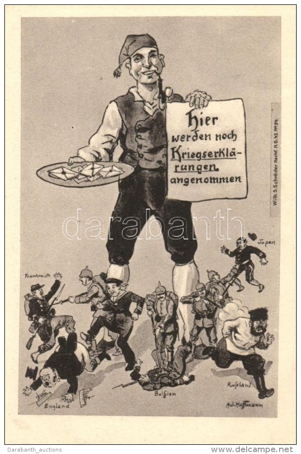 ** T1 Hier Werden Noch Kriegserkl&auml;rungen Angenommen / German Military Propaganda, Humour S: Ad. Hoffmann - Non Classés