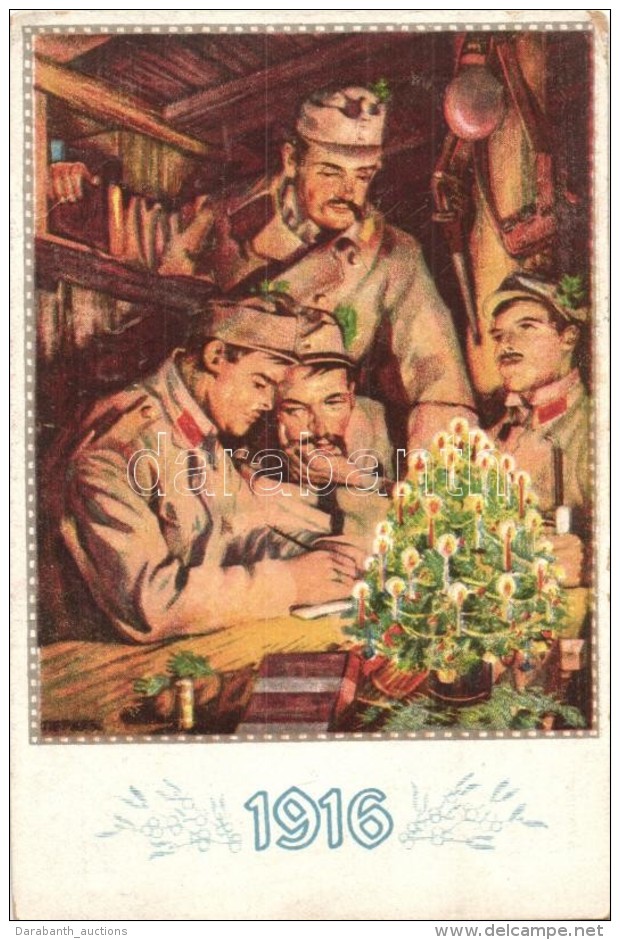 T2/T3 1916 K.u.K. Milit&auml;r, Fr&ouml;hliche Weihnachten / WWI Christmas Greeting (EK) - Non Classés