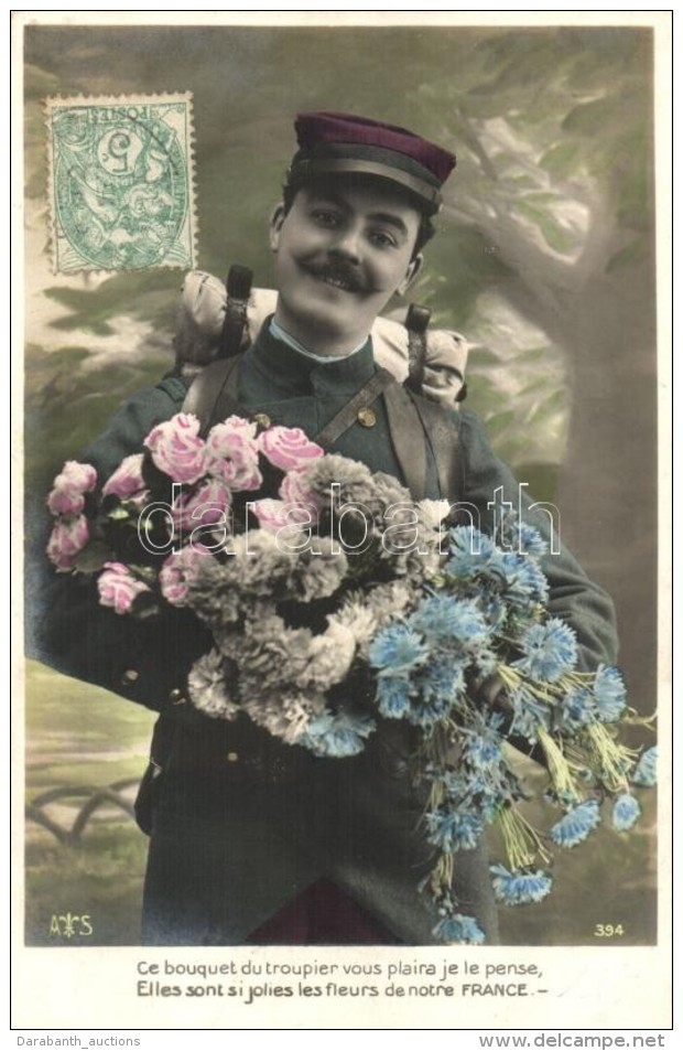 T2 'Ce Bouquet Du Troupier Vous Plaira Je Le Pense, Elles Sont Si Jolies Les Fleurs De Notre France' / French... - Non Classés