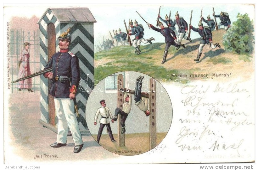 T2/T3 1898 Scenes From The German Soldiers Life, Heinr. &amp; Aug. Brunning Soldaten Serie IV., Litho (EK) - Non Classés
