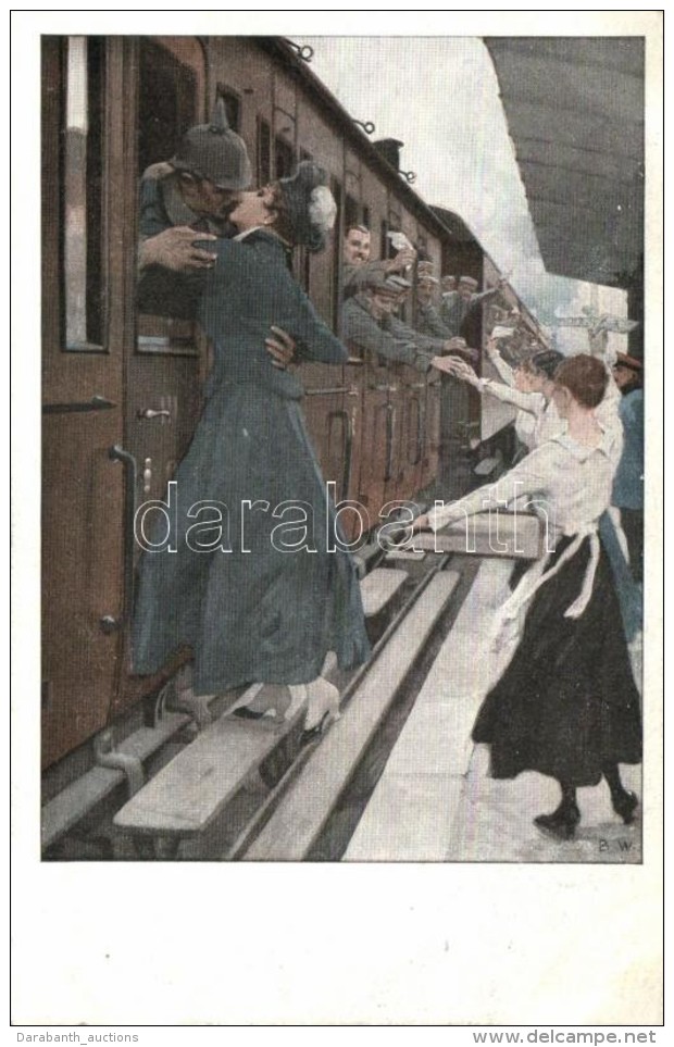 ** T1/T2 Kriegspostkarten Von B. Wennerberg Nr. 19. Der Kuss / German WWI Propaganda S: Wennerberg - Non Classés