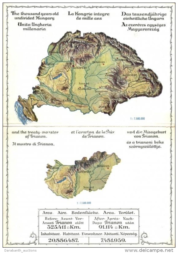 ** T2/T3 Az Ezer&eacute;ves Egys&eacute;ges Magyarorsz&aacute;g &eacute;s A Trianoni B&eacute;ke... - Non Classés