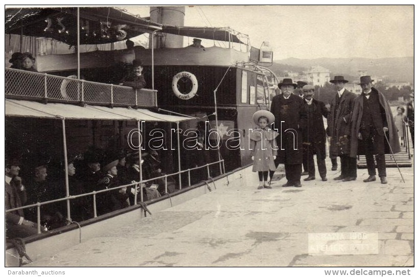 ** T2/T3 1906 Abbazia, Volosca-Fiume Kir&aacute;ndul&oacute;haj&oacute; Utasokkal / Volosca-Fiume Excursion Boat,... - Non Classés