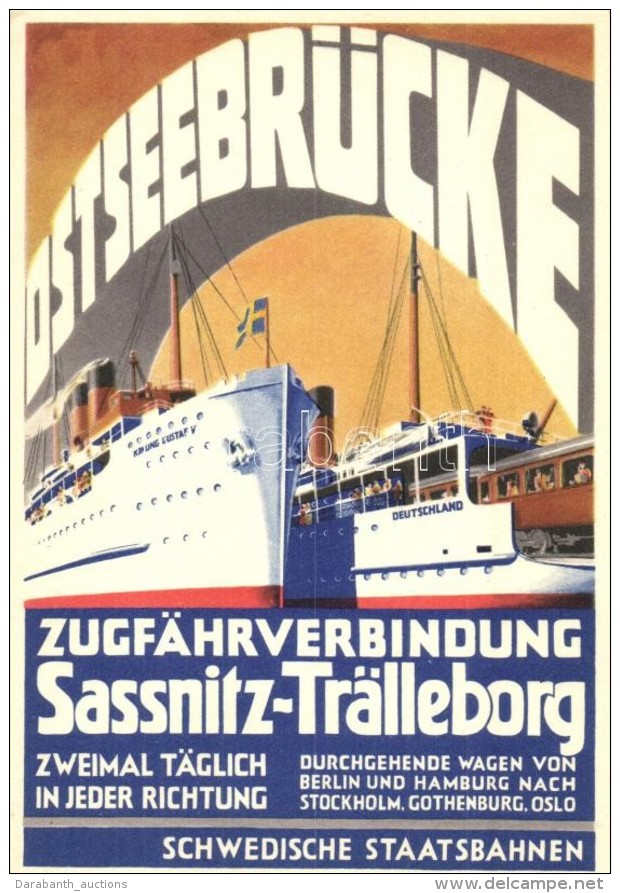 ** T1 Ostseebr&uuml;cke, Zugf&auml;hrverbindung Sassnitz-Tr&auml;lleborg. Schwedische Staatsbahnen / Baltic Sea... - Non Classés