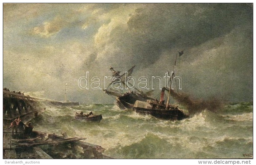 ** T2/T3 Nach Dem Sturm / German Naval Battle, Battle Ships, E.A. Seemann Nr. 57. S: Th. Weber (EK) - Non Classés