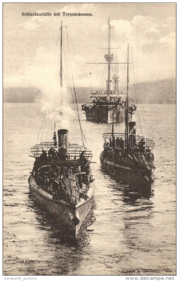 ** T2 Schlachtschiffe Mit Torpedobooten / K.u.K. Kriegsmarine Battle Ship With Torbedo Boats, G. Fano - Non Classés