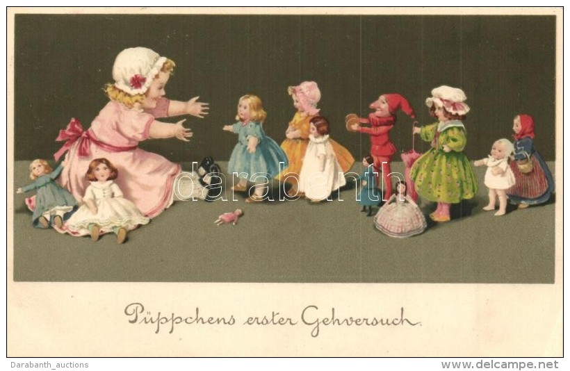 T2 P&uuml;ppchens Erster Gehversuch / Children Art Postcard, Meissner &amp; Buch K&uuml;nstler-Postkarten Serie... - Non Classés