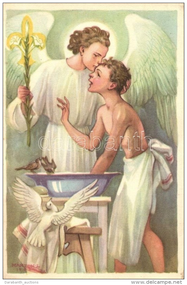 * T2/T3 'A Cserk&eacute;sz Testben &eacute;s L&eacute;lekben Tiszta' / Scout Boy With Angel, S: M&aacute;rton L.... - Non Classés