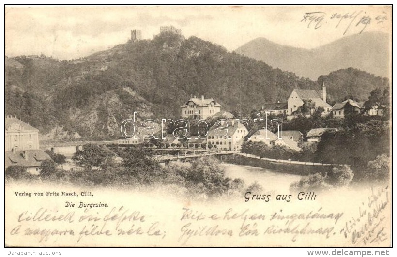 T4 Celje, Cilli; Die Burgruine / Caslte Ruins (cut) - Non Classés