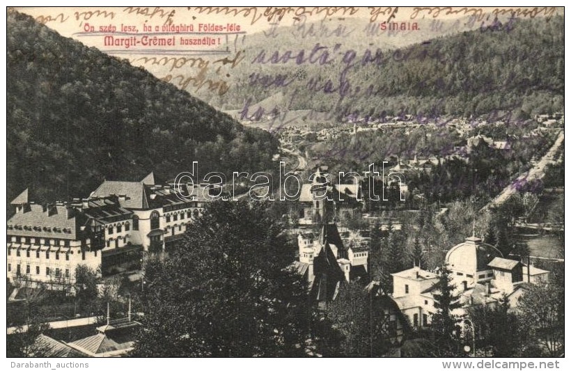 T4 Sinaia, General View, Margit Creme Advertisement (&aacute;zott / Wet Damage) - Non Classés