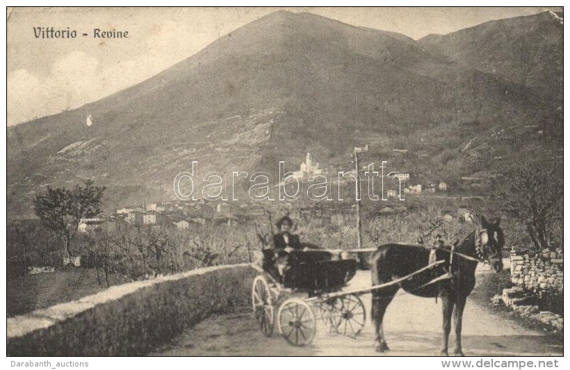 ** T2/T3 Vittorio Veneto, Revine / General View, Road, Horse Cart, Chariot (EK) - Non Classés