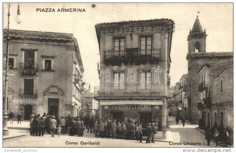 ** T2/T3 Piazza Armerina, Chiazza; Corso Garibaldi, Corso Umberto I., Farmacia, G. Pocorobba Aleotti / Streets,... - Non Classés