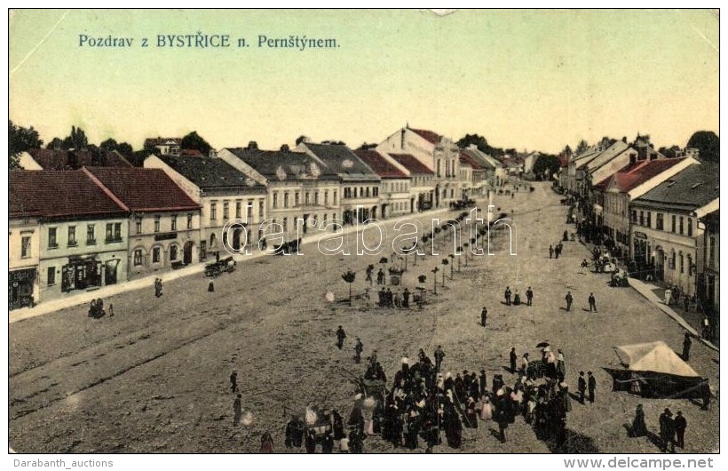 * T2 Bystrice Nad Pernstejnem, Main Square With Shops - Non Classés