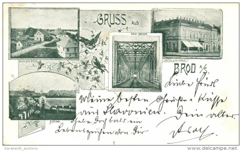 T2/T3 1898 Br&oacute;d, Brod An Der Save, Bosanski Brod, Slavonski Brod; Bosnisch Brod, Sava Br&uuml;cke, Hotel... - Non Classés