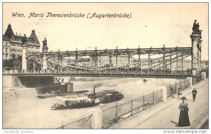 T2/T3 Vienna, Wien; Maria Theresienbr&uuml;cke (Augartenbr&uuml;cke) / Bridge, Steamship (EK) - Non Classés