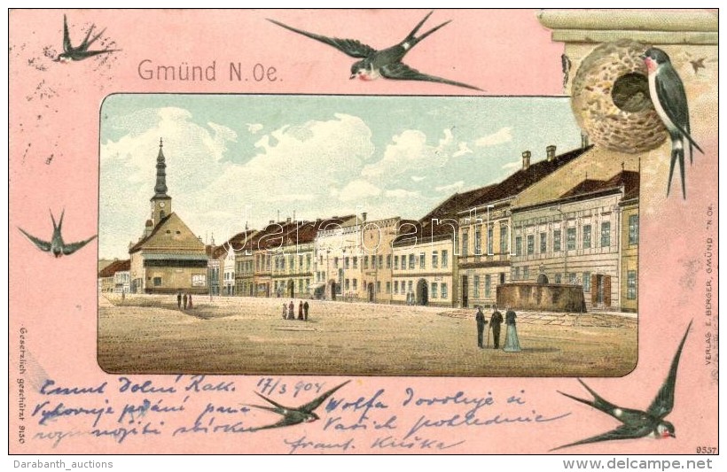 T2/T3 Gm&uuml;nd, Square, Verlag E. Berger, Swallow, Kunstanstalt Rosenblatt, Emb. Litho (EK) - Non Classés