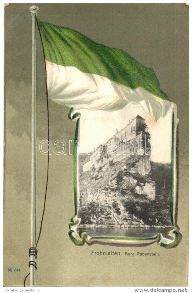 ** T2/T3 Frohnleiten, Burg Rabenstein / Castle, Flag, Litho (EK) - Non Classés