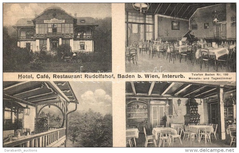 T2/T3 Baden Bei Wien, Hotel, Caf&eacute;, Restaurant Rudolfshof, Interior (EK) - Non Classés