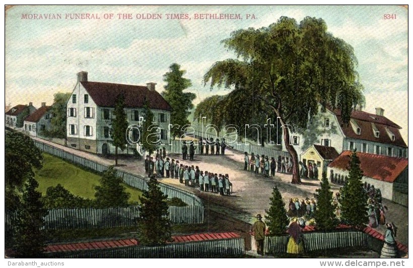 ** T3/T4 Bethlehem, Pennsylvania; Moravian Funeral Of The Olden Times (fa) - Non Classés