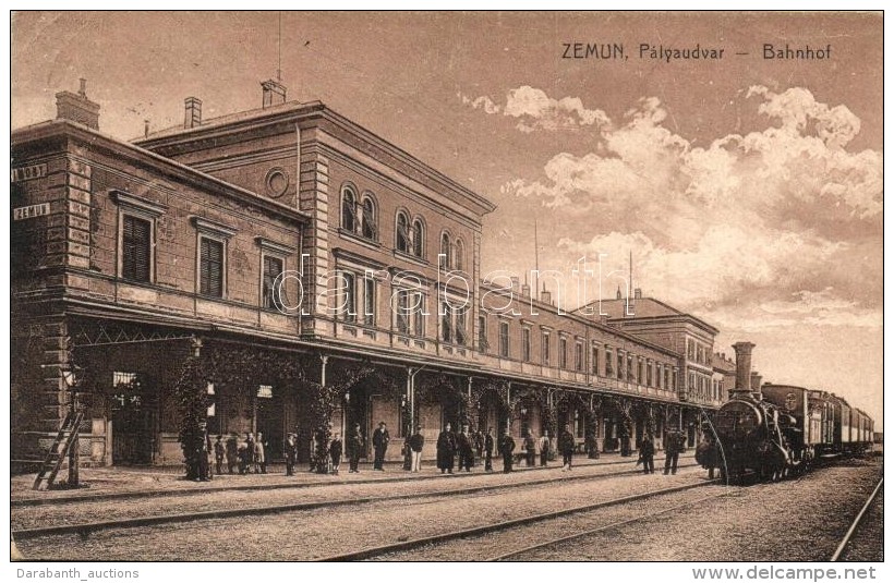 T2/T3 Zimony, Zemun, Semlin; Vas&uacute;t&aacute;llom&aacute;s, GÅ‘zmozdony / Bahnhof / Railway Station, Locomotive... - Non Classés