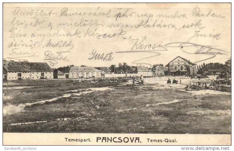 T2 Pancsova, Pancevo; Temespart, Pancsovai N&eacute;pbank Lisztrakt&aacute;ra / Temes Quai / River Quay, Flour... - Non Classés