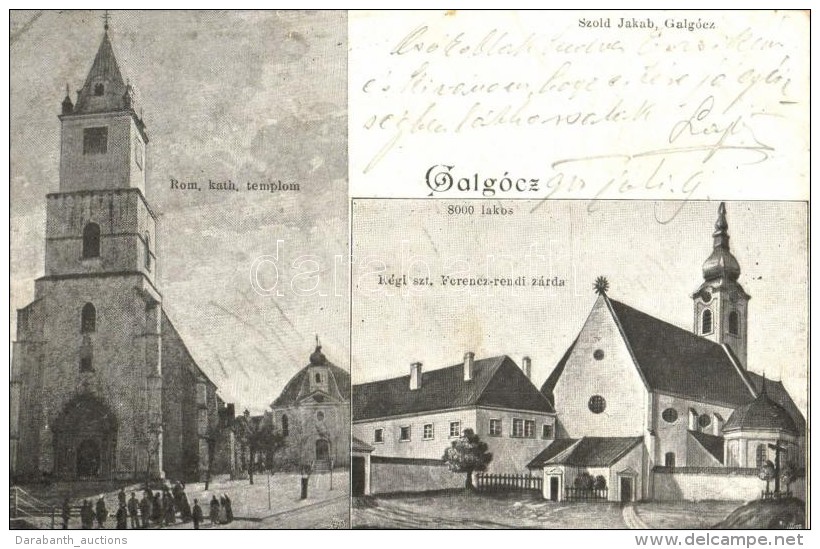 * T4 Galg&oacute;c, Hlohovec; Katolikus Templom, Ferences Z&aacute;rda; Kiadja Szold Jakab / Church, Cloister (b) - Non Classés