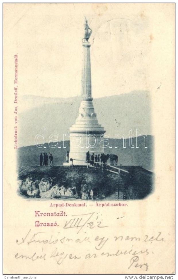 T2/T3 Brass&oacute;, Kronstadt, Brasov; &Aacute;rp&aacute;d Szobor. Jos. Drotleff / Statue (EK) - Non Classés