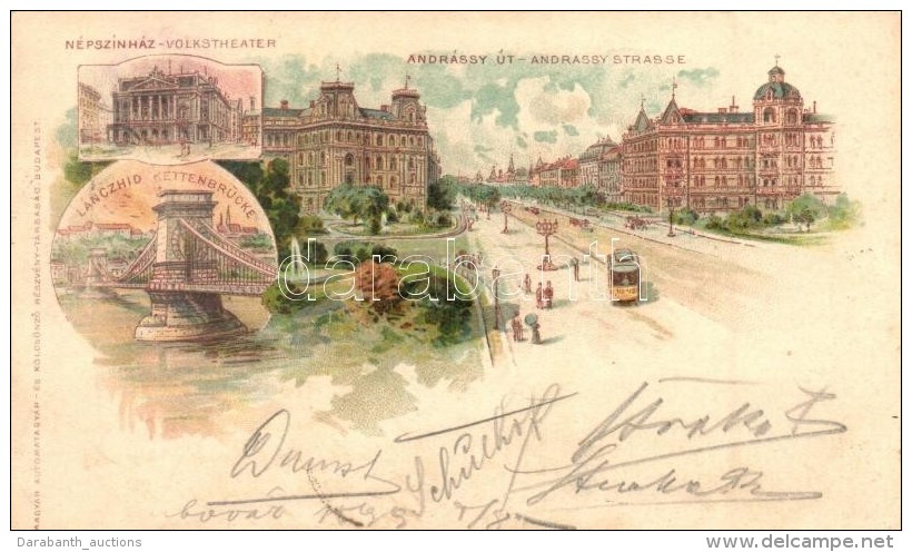 T3 1899 Budapest, N&eacute;psz&iacute;nh&aacute;z, L&aacute;nch&iacute;d, Andr&aacute;ssy &uacute;t Villamossal;... - Non Classés