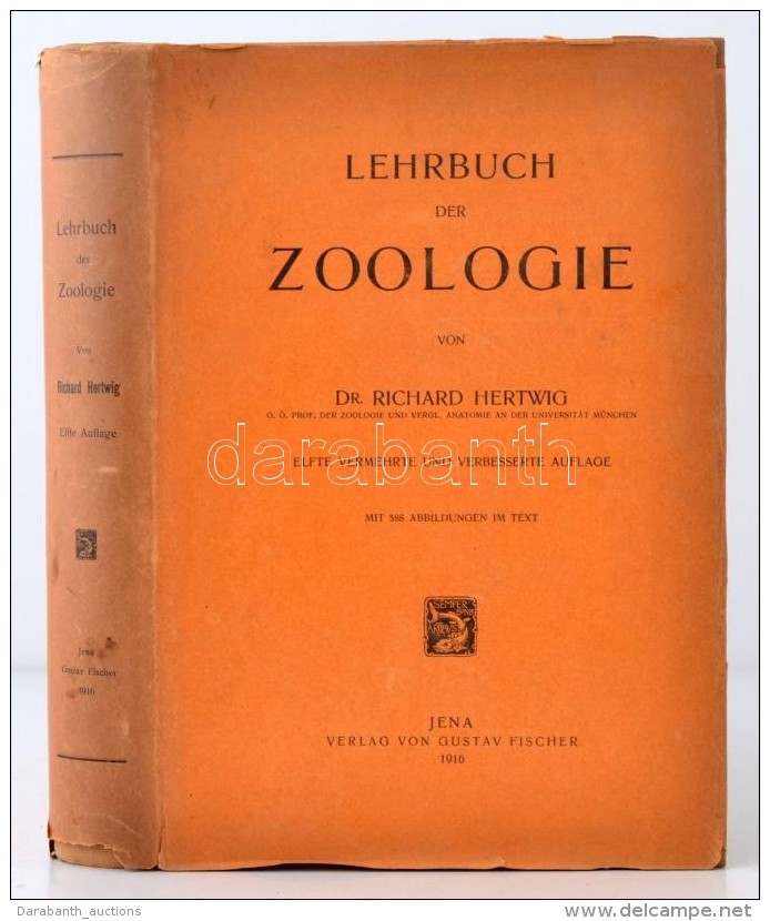 Richard Hertwig: Lehrbuch Der Zoologie. Mit 588 Abbildungen Im Texte. Elfte Auflage. Jena, 1916, Gustav Fischer.... - Non Classés