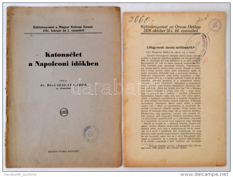 Dr. B&aacute;r&oacute; Szalay G&aacute;bor: Katona&eacute;let A Nap&oacute;leoni IdÅ‘kben. Bp., 1941. Mad&aacute;ch... - Zonder Classificatie