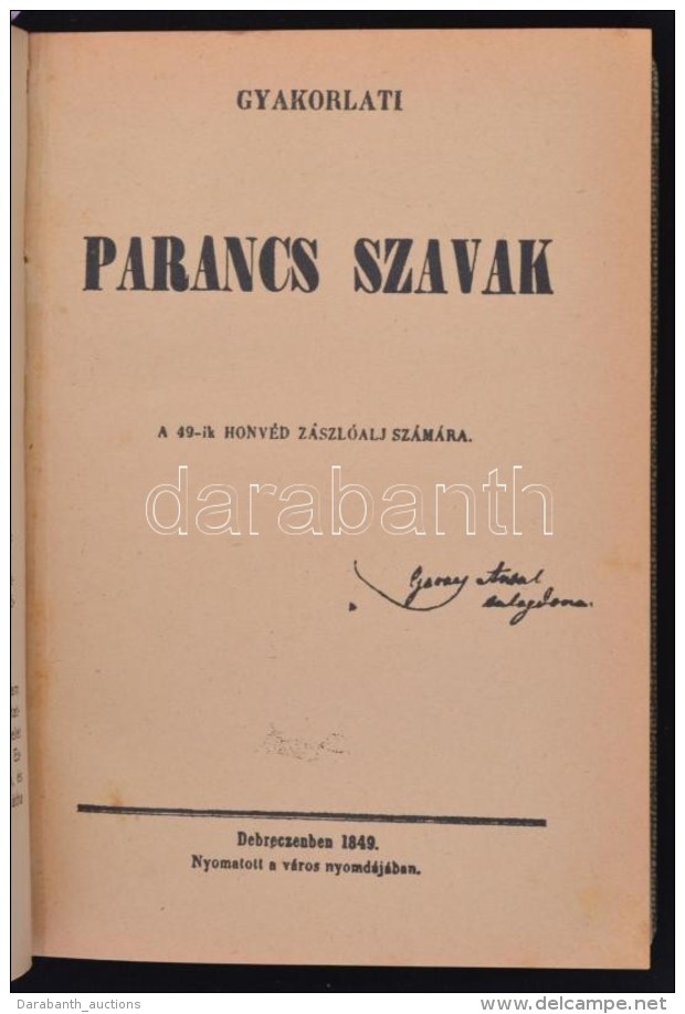 Garay Antal: P&aacute;risi &eacute;s Hazai Forradalmi Eml&eacute;keim 1848-1849. Gyoma, 1914, Kner Izidor.... - Non Classés